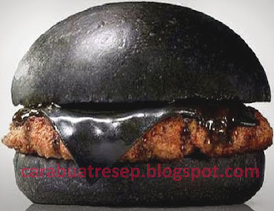 CARA MEMBUAT BURGER HITAM JEPANG (Black Burger)